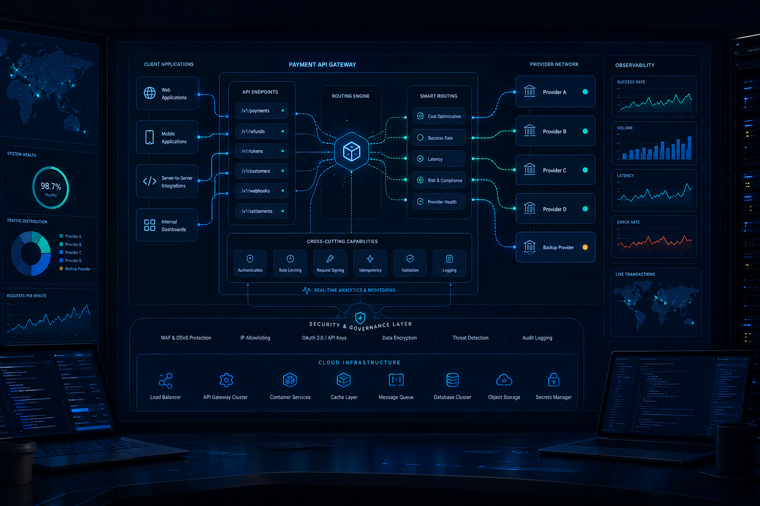 Custom payment API gateway architecture